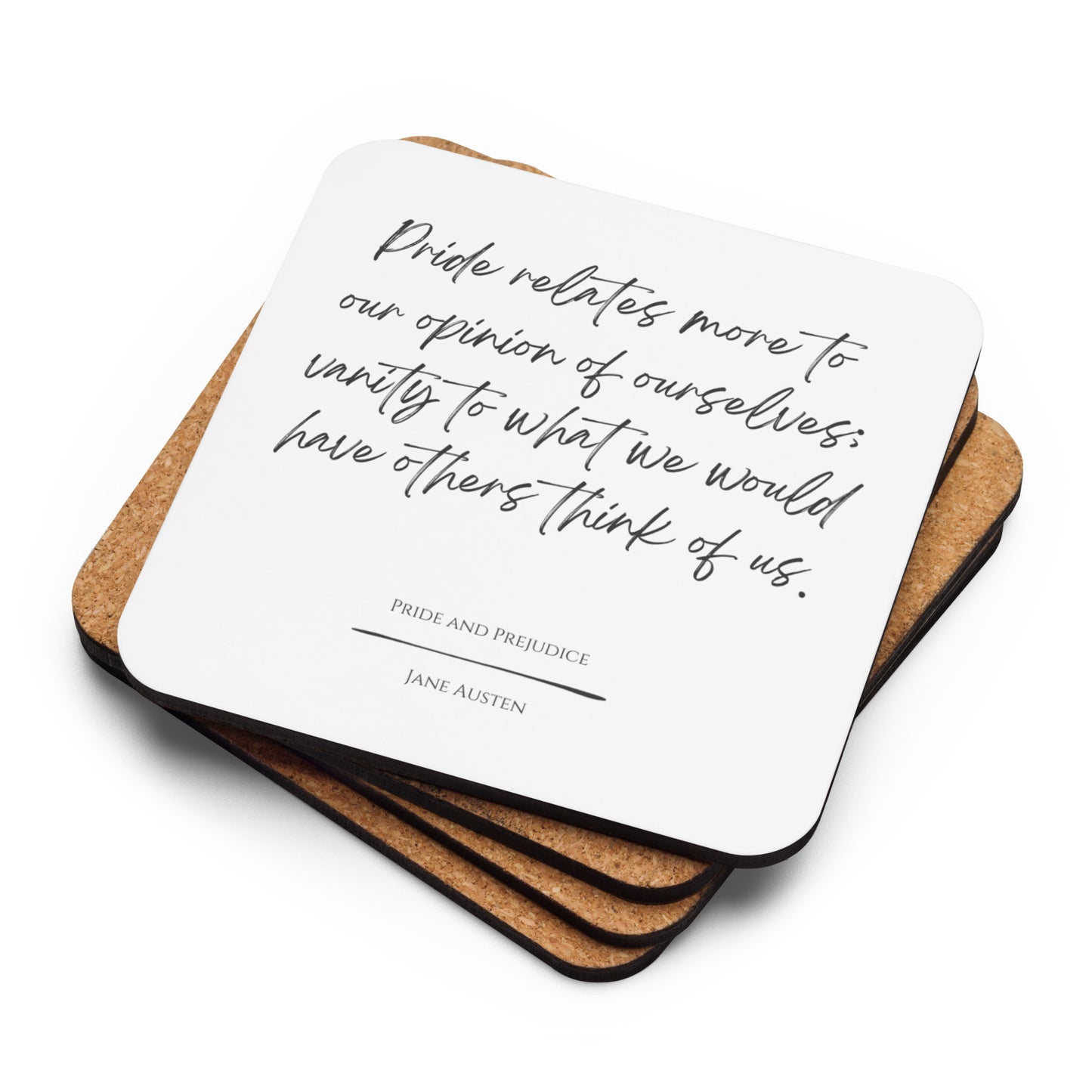 Pride and Prejudice "Pride Relates" Literary Quote Coaster