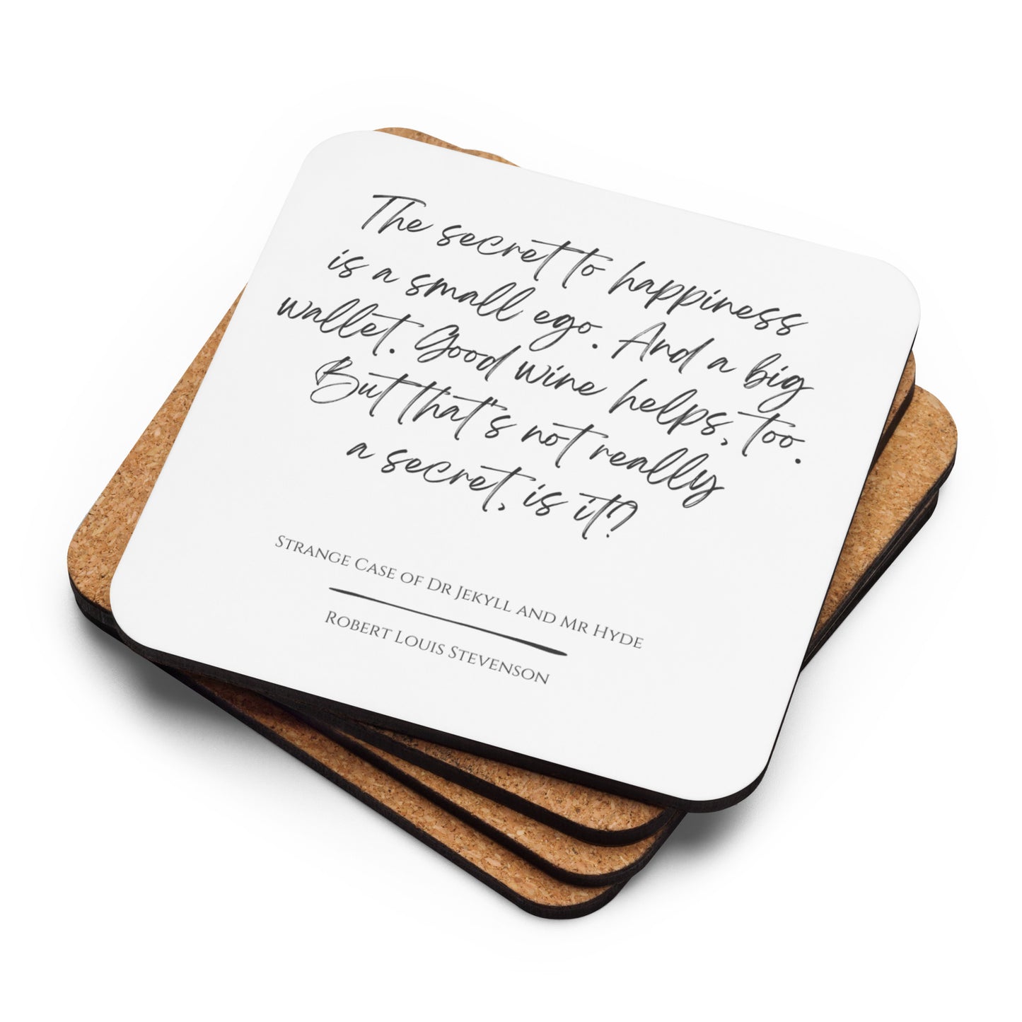 Jekyll & Hyde "Secret to Happiness" Literary Quote Coaster