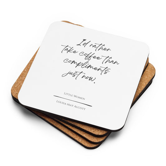 Little Women "Take Coffee" Literary Quote Coaster