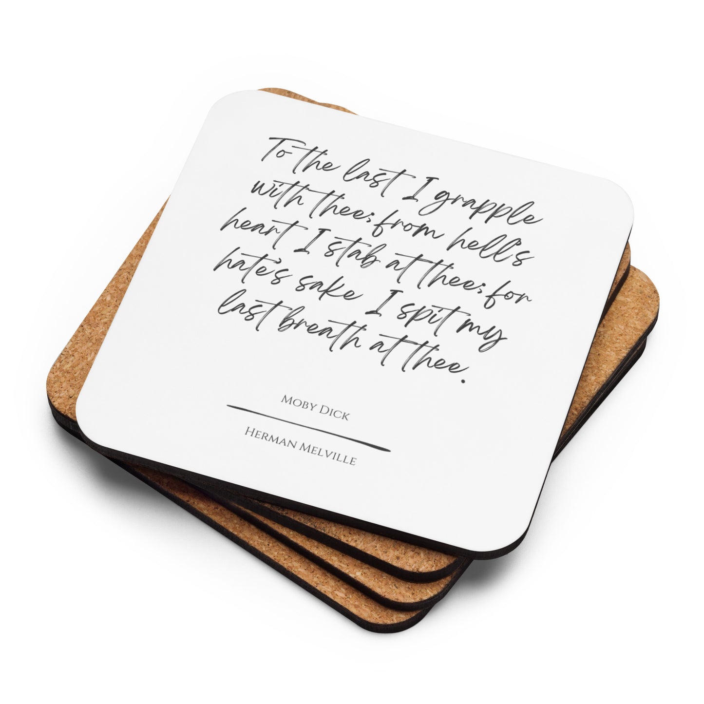 Moby Dick "At Thee" Literary Quote Coaster