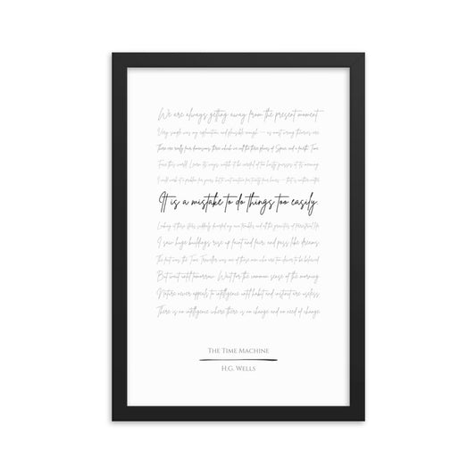 The Time Machine Literary Quote Framed Poster