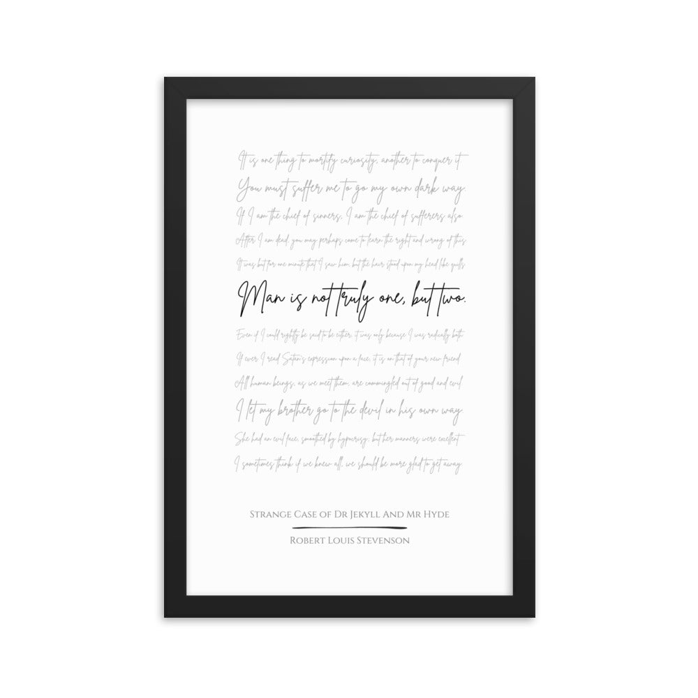 Jekyll & Hyde Literary Quote Framed Poster