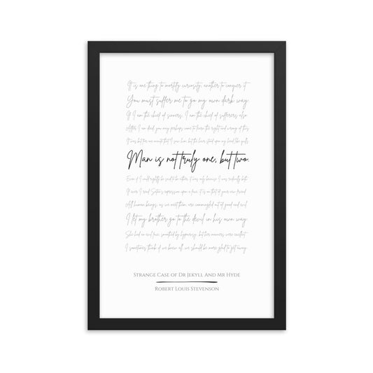 Jekyll & Hyde Literary Quote Framed Poster