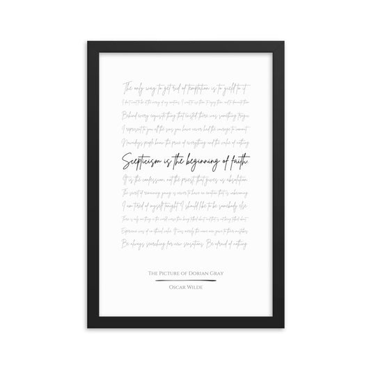 The Picture of Dorian Gray Literary Quote Framed Poster