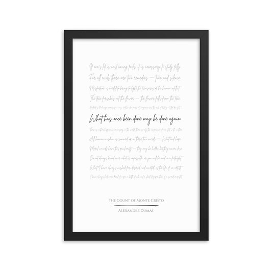 The Count of Monte Cristo Literary Quote Framed Poster