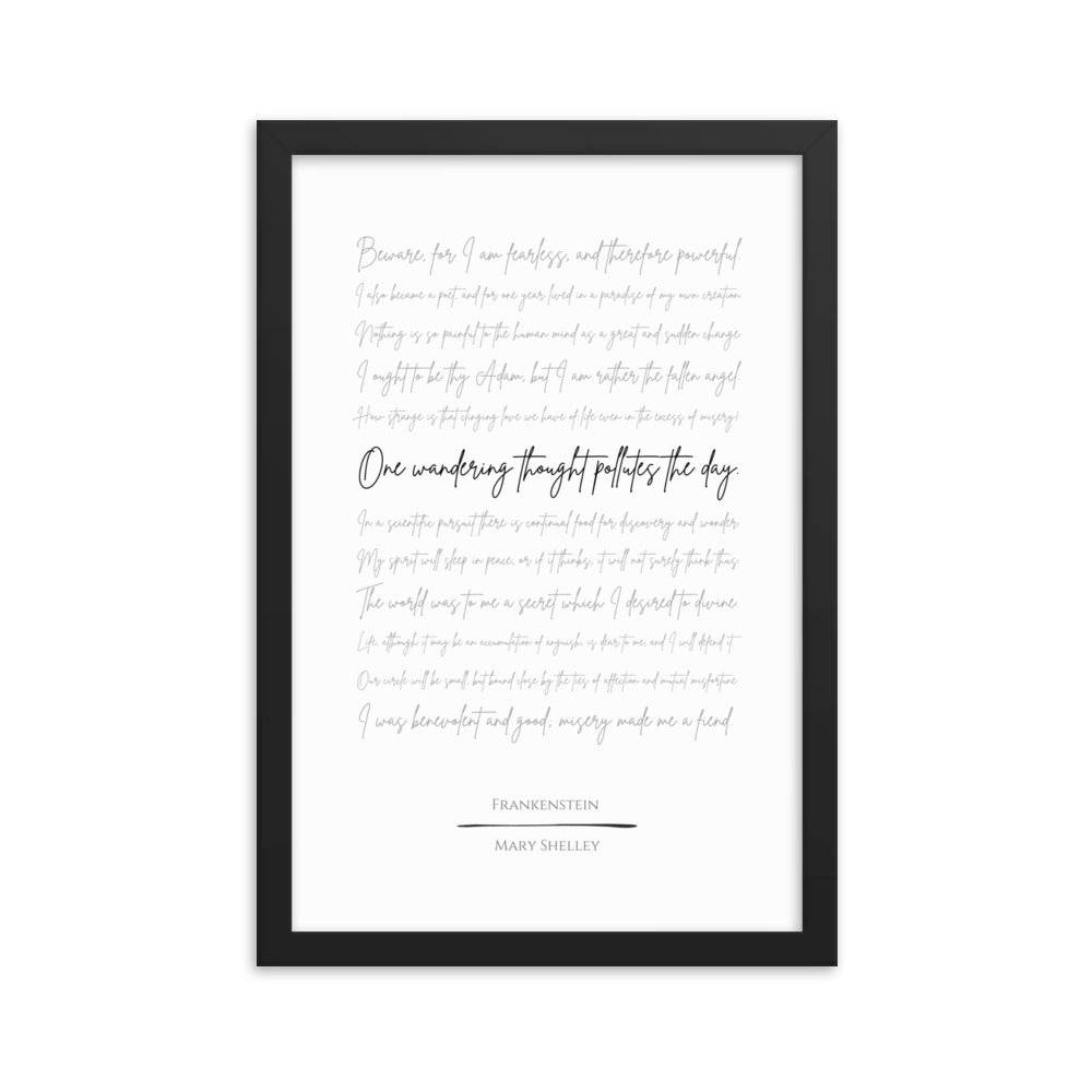 Frankenstein Literary Quote Framed Poster