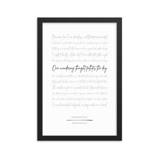 Frankenstein Literary Quote Framed Poster