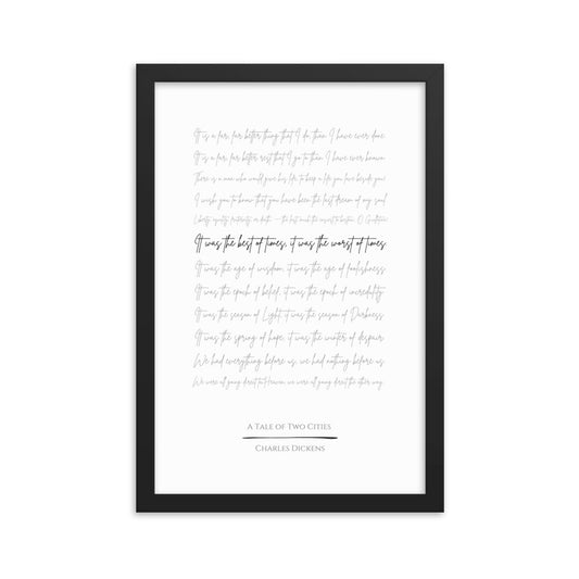 A Tale of Two Cities Literary Quote Framed Poster