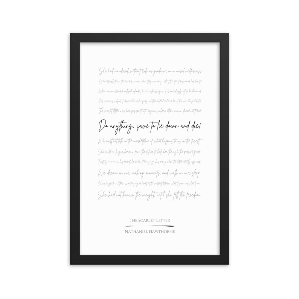 The Scarlet Letter Literary Quote Framed Poster