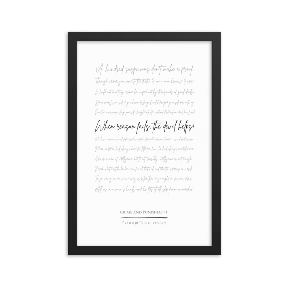 Crime and Punishment Literary Quote Framed Poster