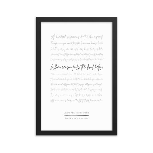 Crime and Punishment Literary Quote Framed Poster