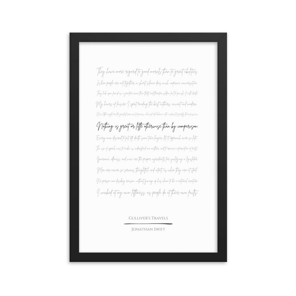 Gulliver's Travels Literary Quote Framed Poster