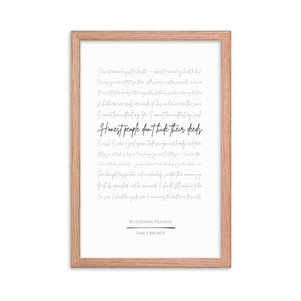 Wuthering Heights Literary Quote Framed Poster