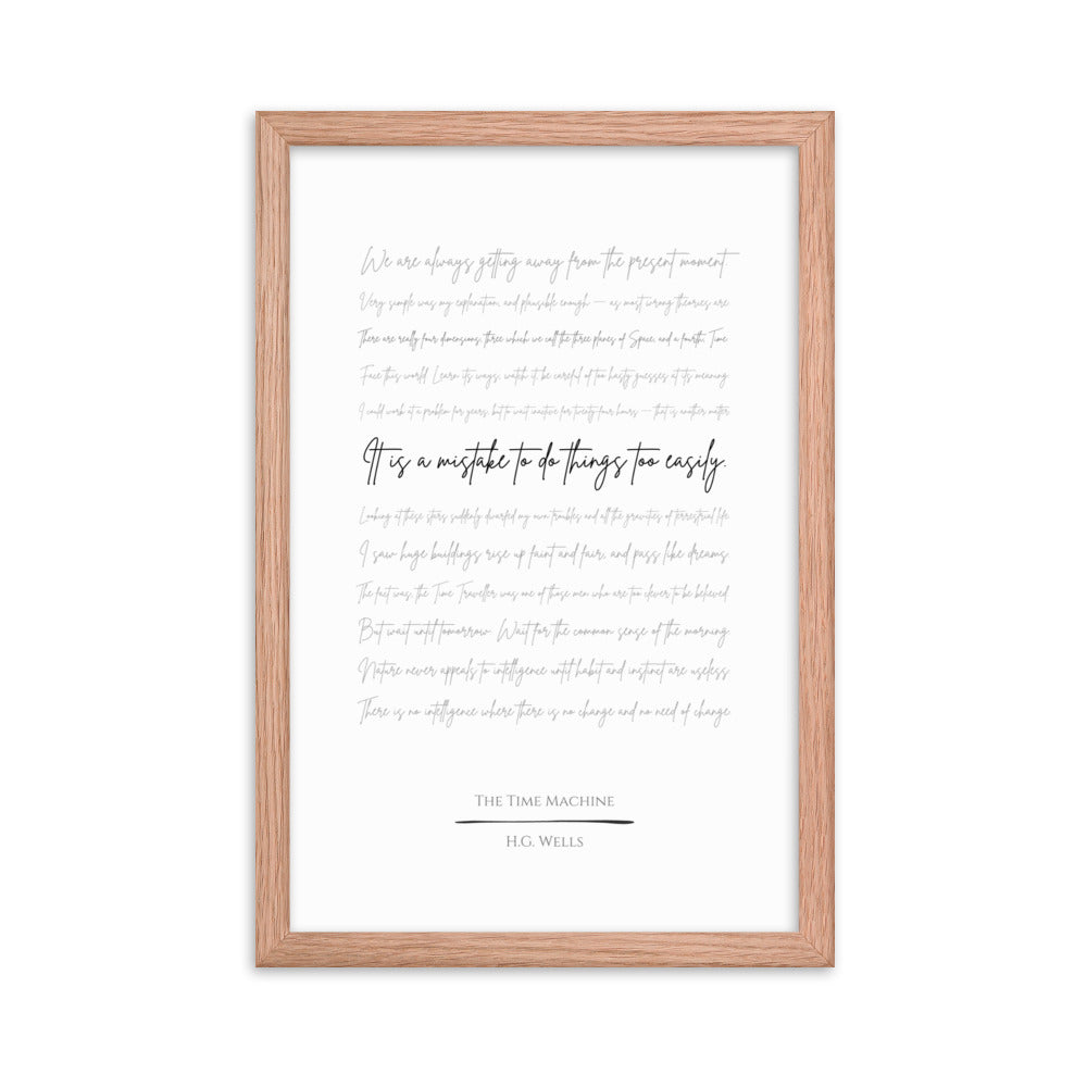 The Time Machine Literary Quote Framed Poster