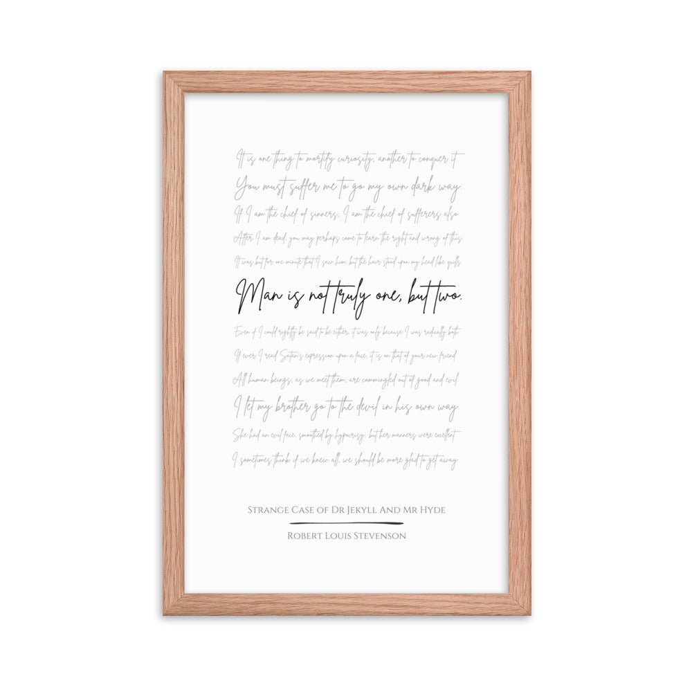 Jekyll & Hyde Literary Quote Framed Poster