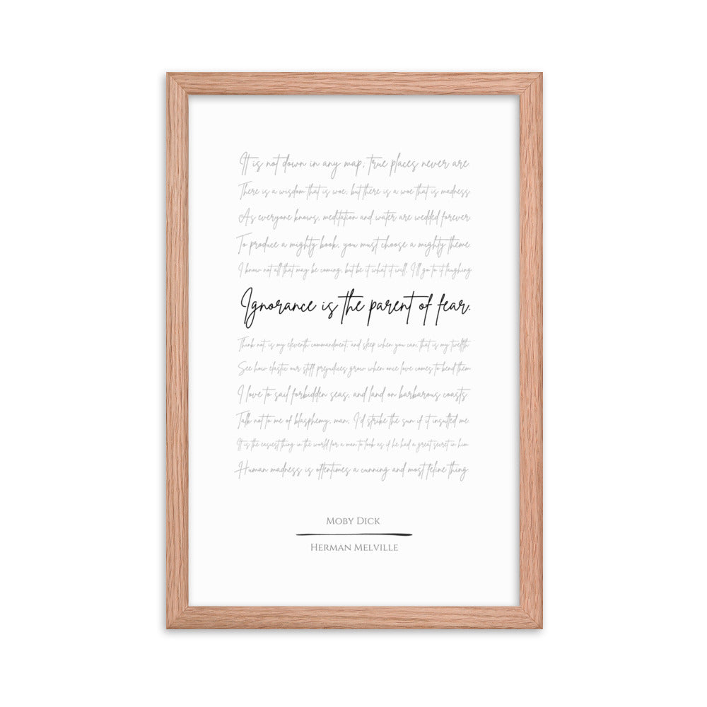 Moby Dick Literary Quote Framed Poster