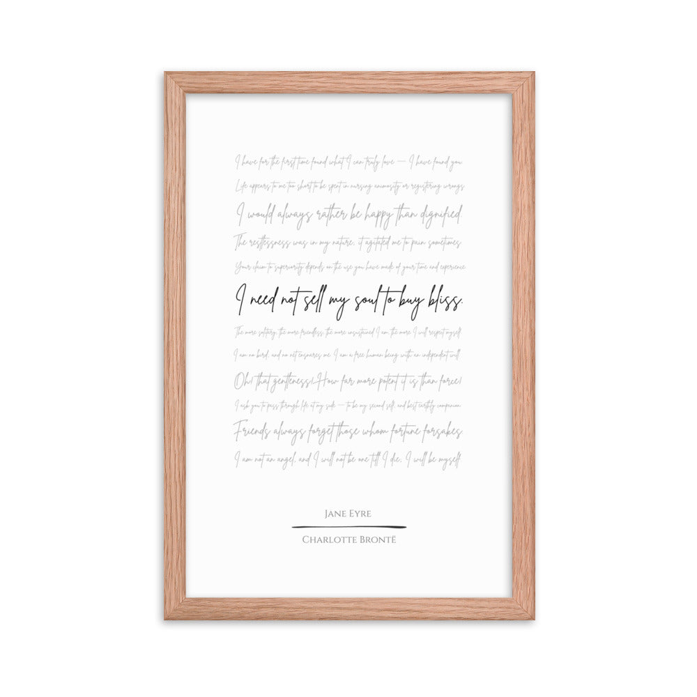 Jane Eyre Literary Quote Framed Poster