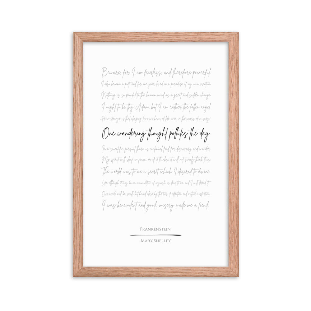 Frankenstein Literary Quote Framed Poster