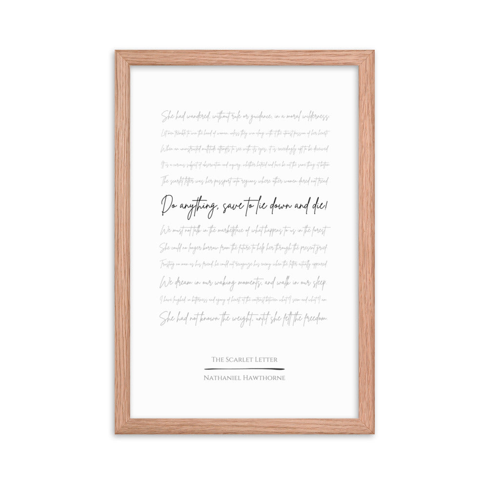 The Scarlet Letter Literary Quote Framed Poster