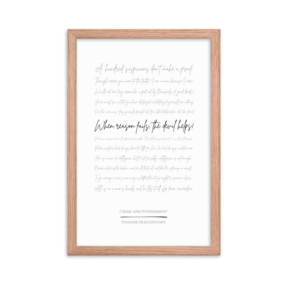 Crime and Punishment Literary Quote Framed Poster