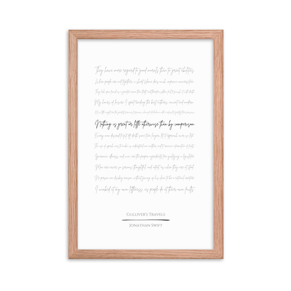 Gulliver's Travels Literary Quote Framed Poster