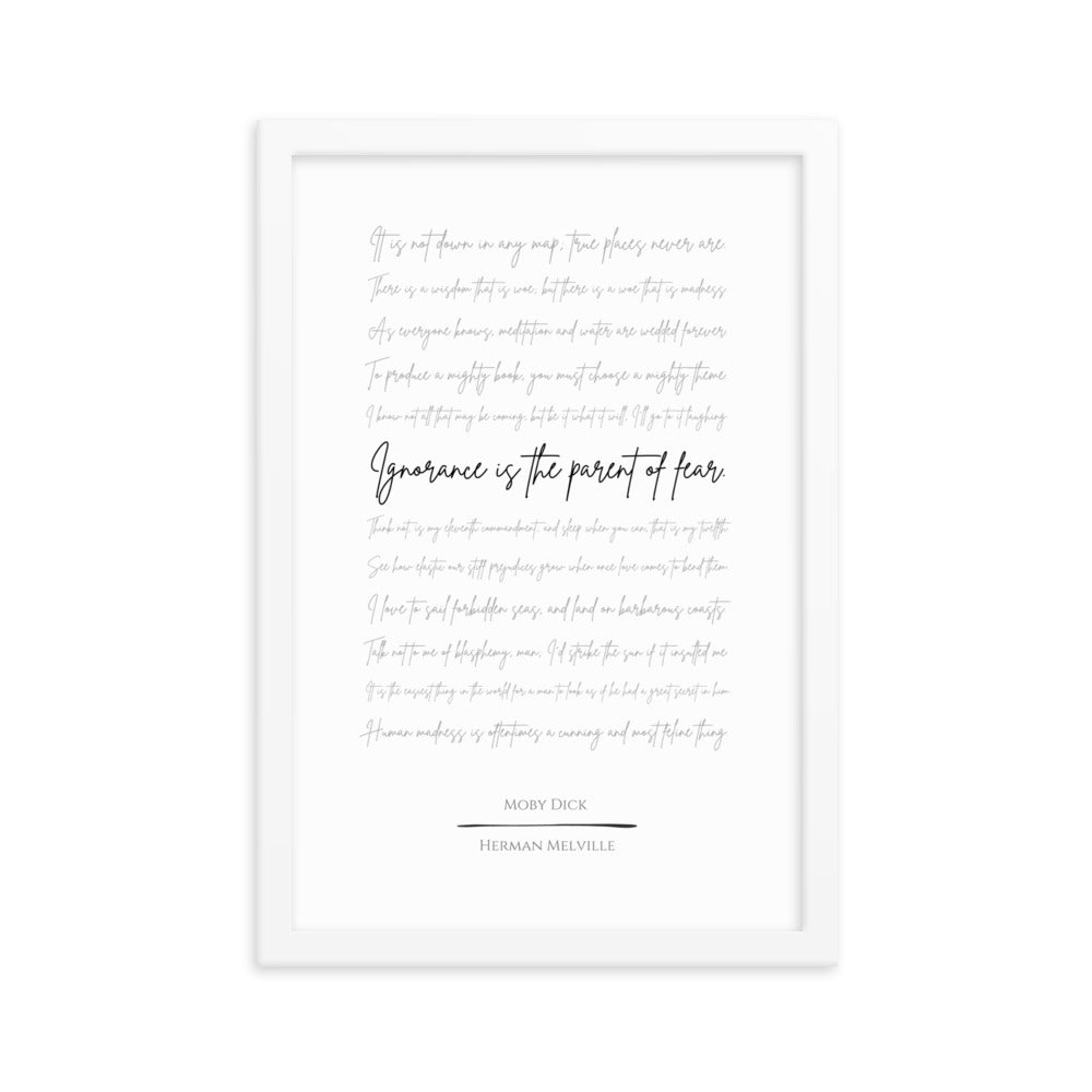 Moby Dick Literary Quote Framed Poster