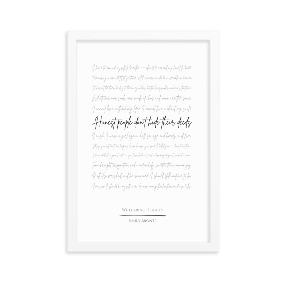 Wuthering Heights Literary Quote Framed Poster