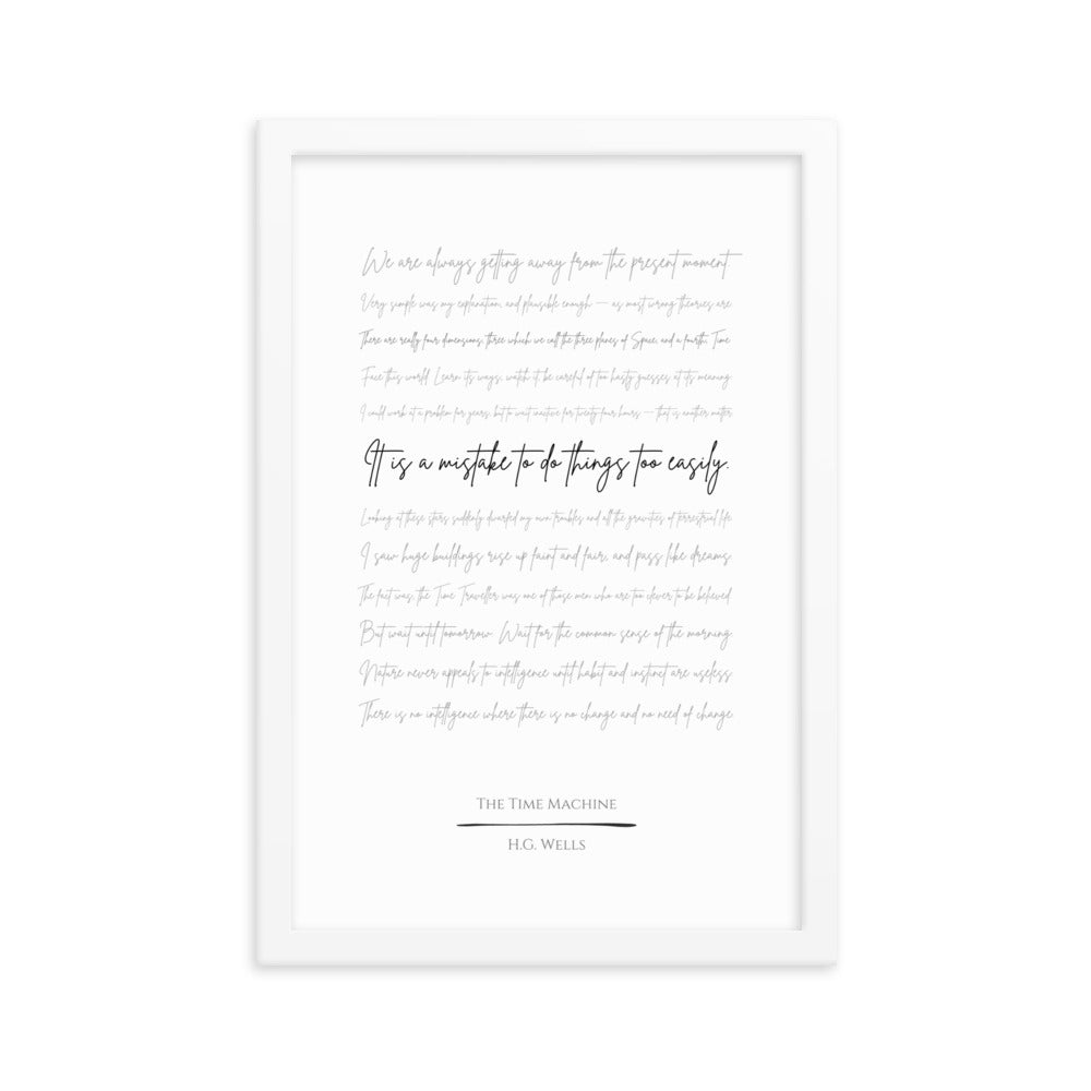 The Time Machine Literary Quote Framed Poster