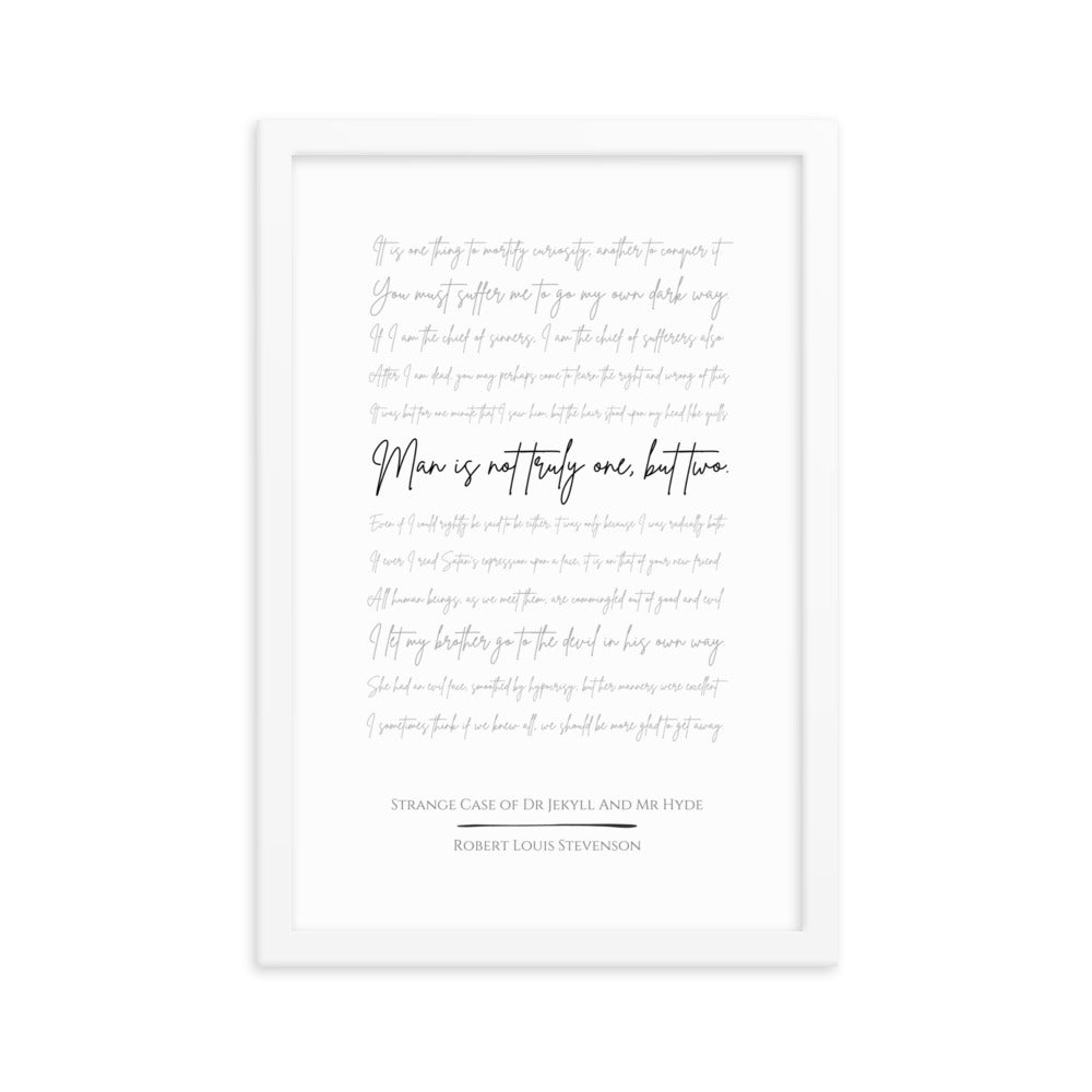 Jekyll & Hyde Literary Quote Framed Poster