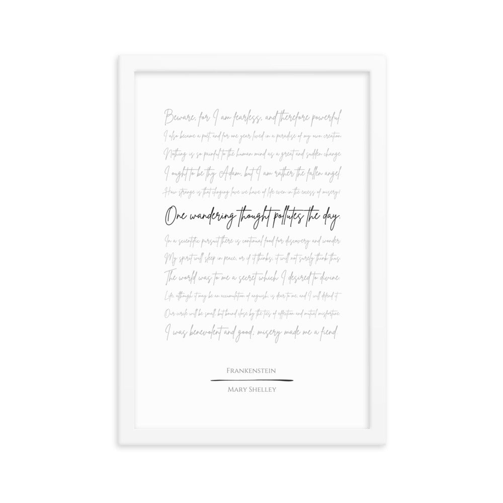 Frankenstein Literary Quote Framed Poster