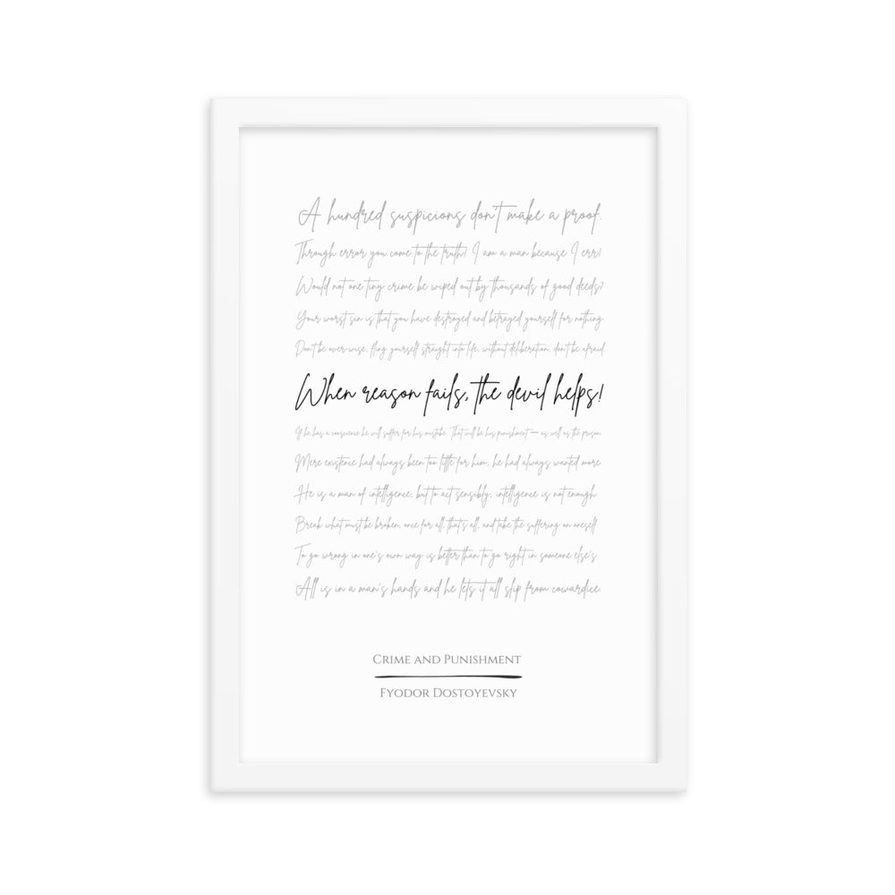 Crime and Punishment Literary Quote Framed Poster