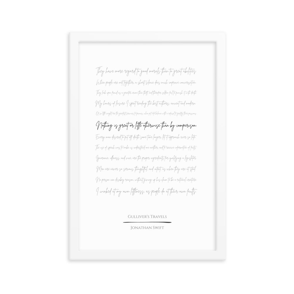 Gulliver's Travels Literary Quote Framed Poster