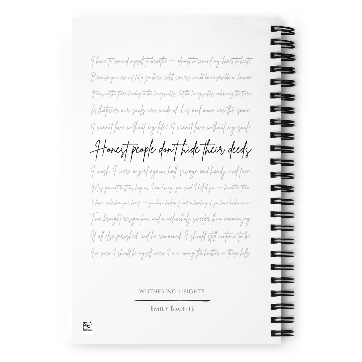 Wuthering Heights Literary Quote Spiral Notebook