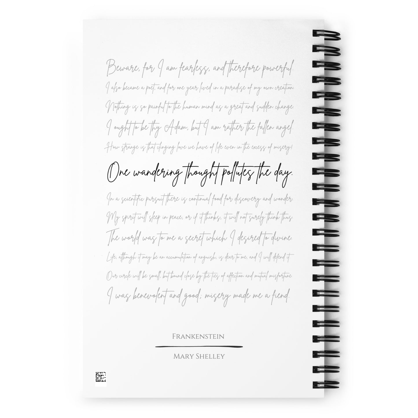 Frankenstein Literary Quote Spiral Notebook