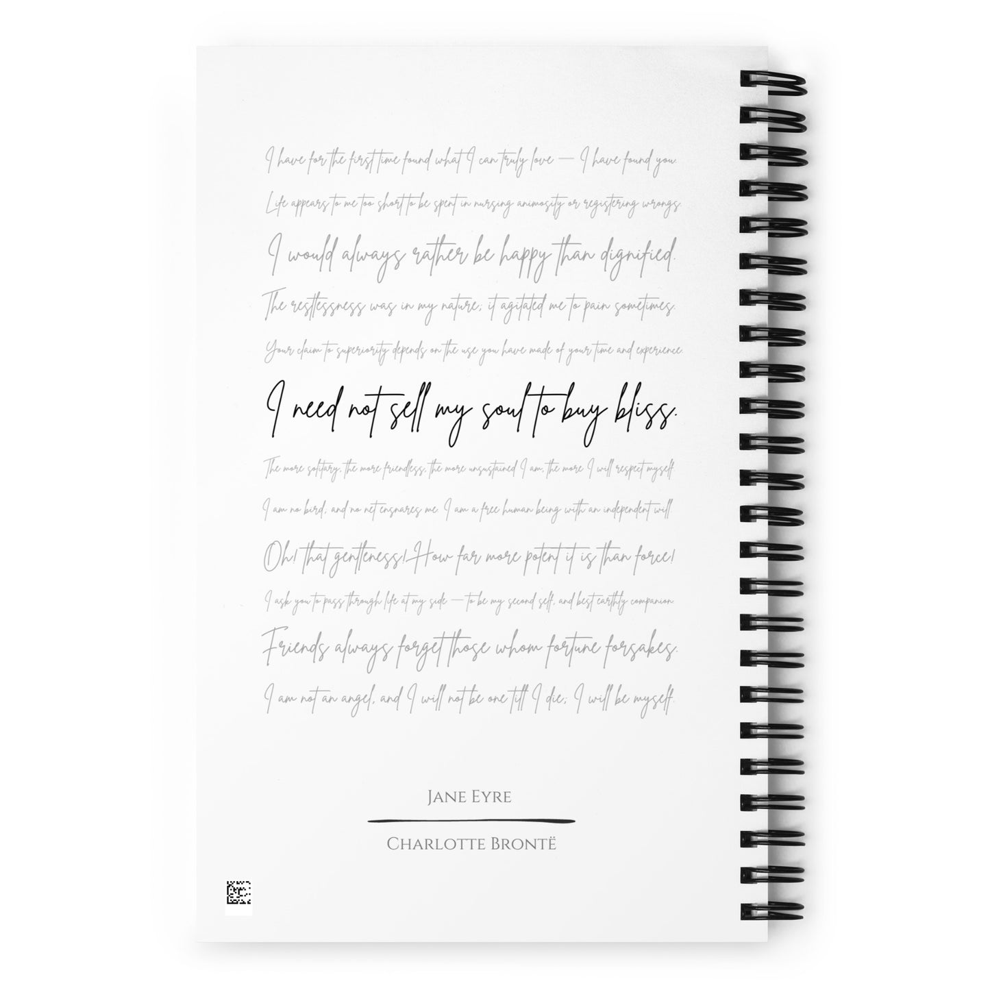 Jane Eyre Literary Quote Spiral Notebook