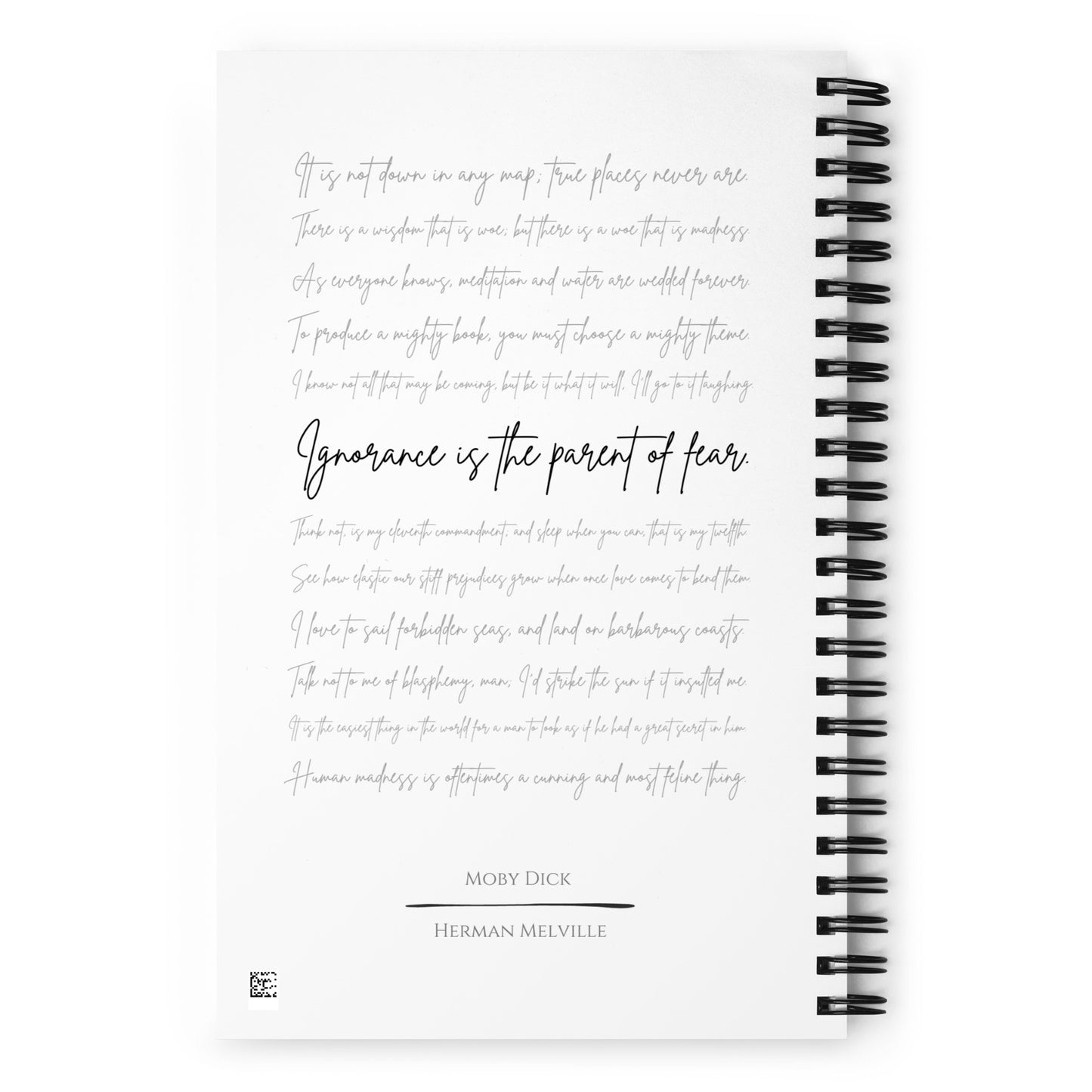 Moby Dick Literary Quote Spiral Notebook