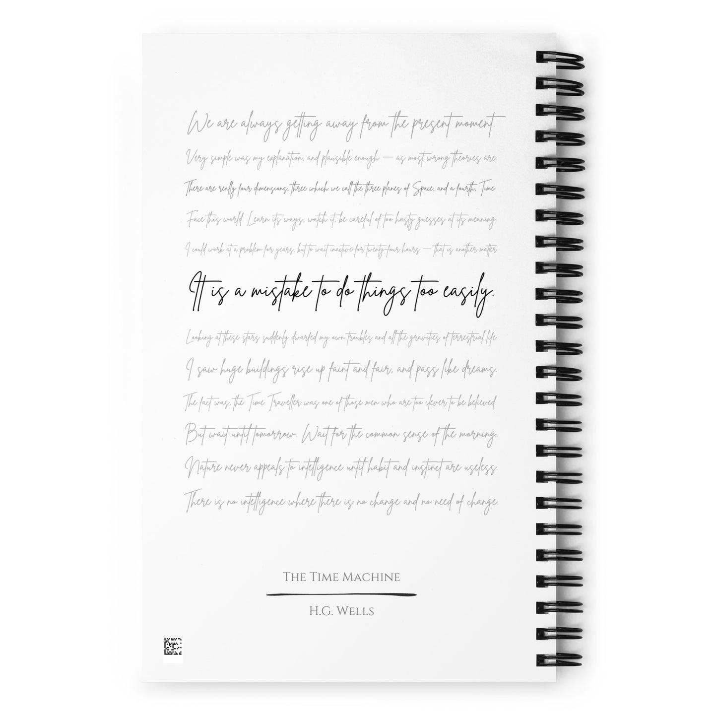 The Time Machine Literary Quote Spiral Notebook