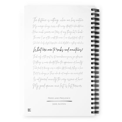 Pride and Prejudice Literary Quote Spiral Notebook