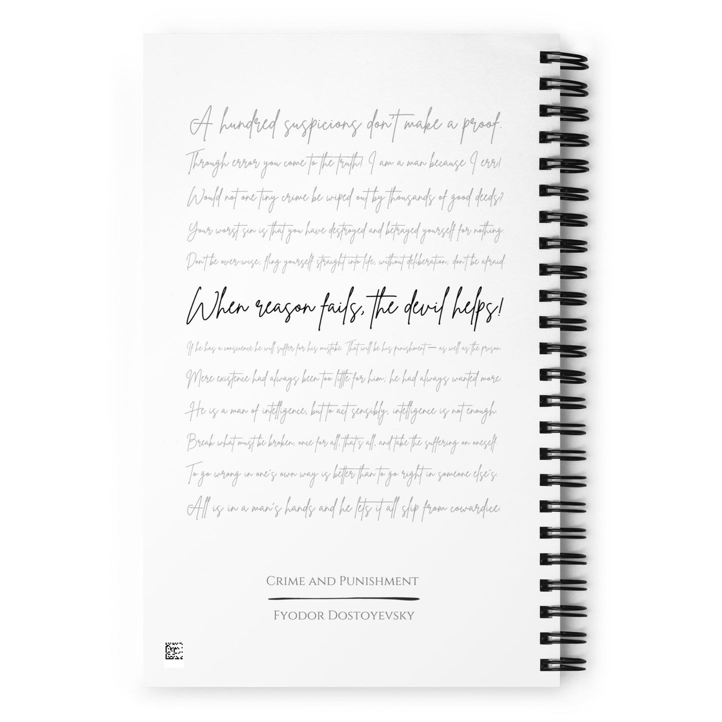 Crime and Punishment Literary Quote Spiral Notebook