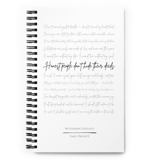 Wuthering Heights Literary Quote Spiral Notebook