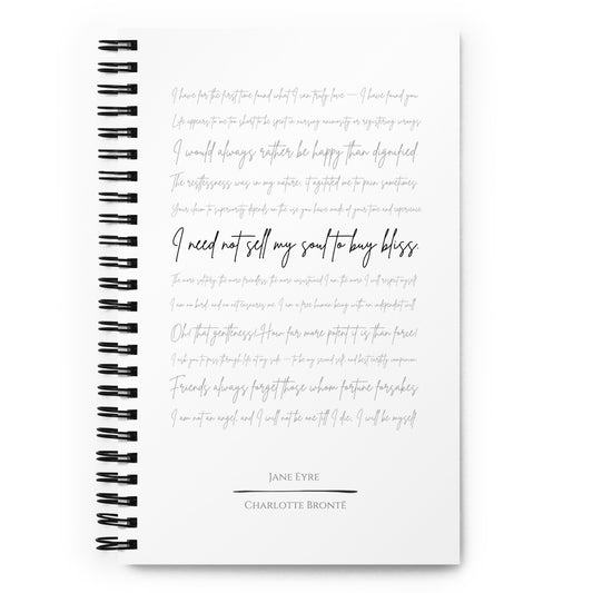 Jane Eyre Literary Quote Spiral Notebook