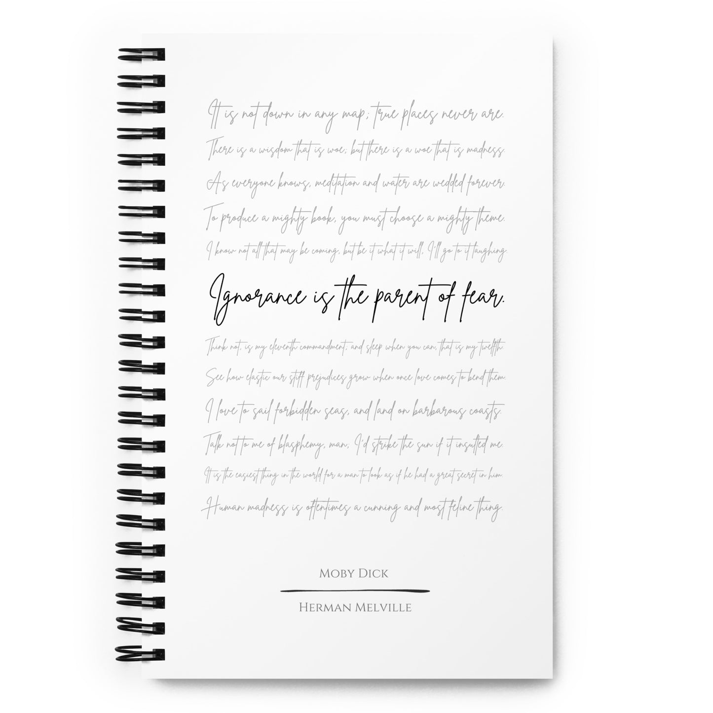 Moby Dick Literary Quote Spiral Notebook