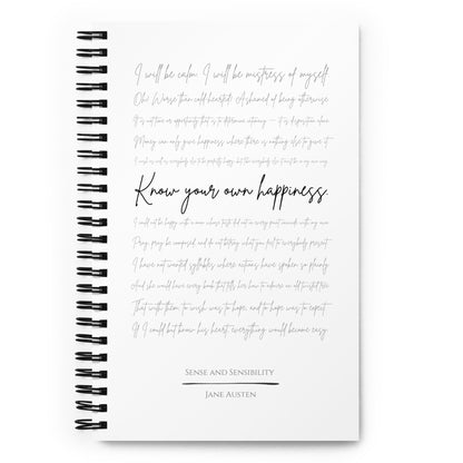 Sense and Sensibility Literary Quote Spiral Notebook