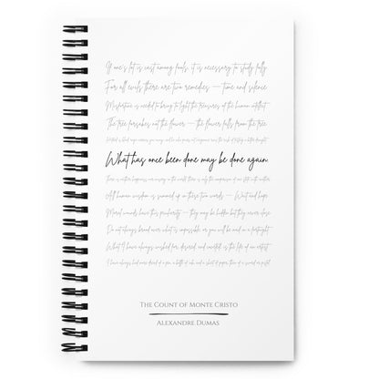 The Count of Monte Cristo Literary Quote Spiral Notebook