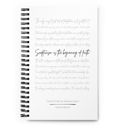 The Picture of Dorian Gray Literary Quote Spiral Notebook