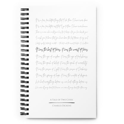 A Tale of Two Cities Literary Quote Spiral Notebook