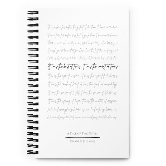 A Tale of Two Cities Literary Quote Spiral Notebook