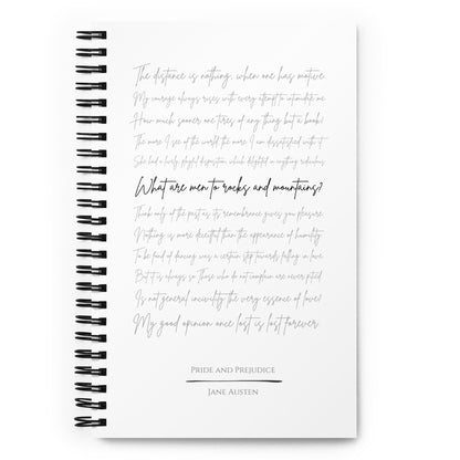 Pride and Prejudice Literary Quote Spiral Notebook