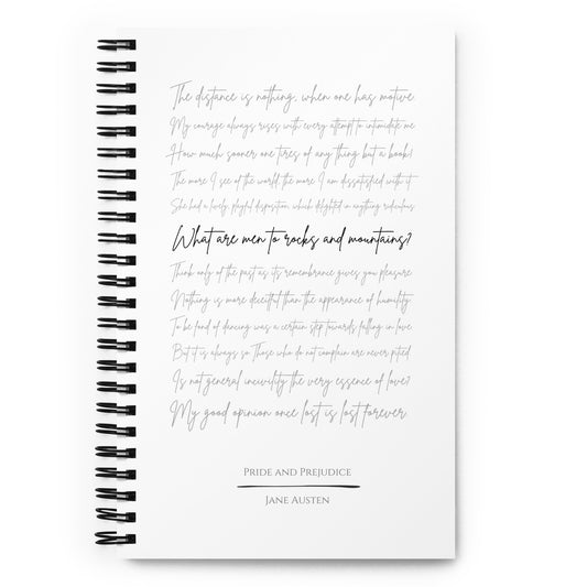 Pride and Prejudice Literary Quote Spiral Notebook