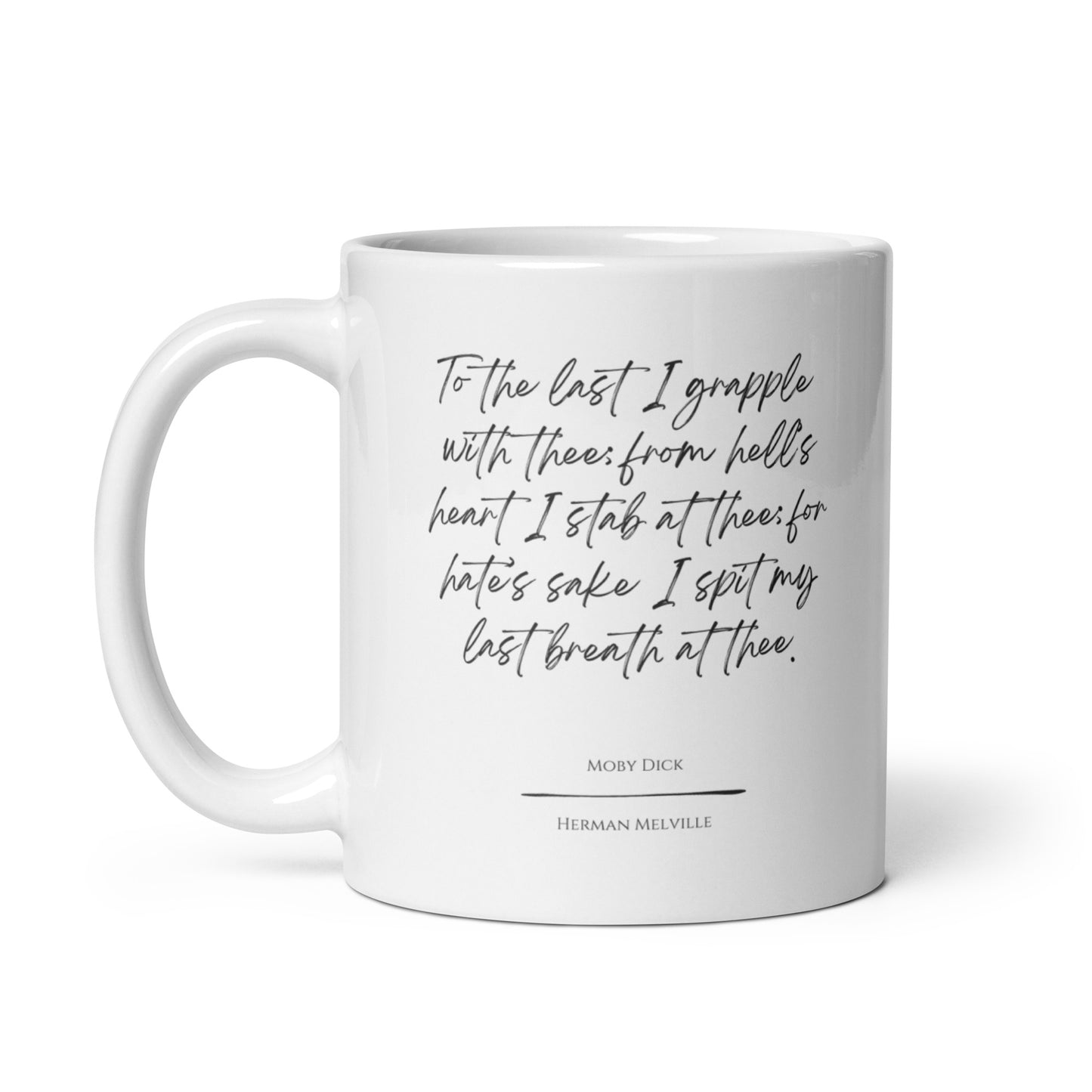 Moby Dick "At Thee" Literary Quote Mug